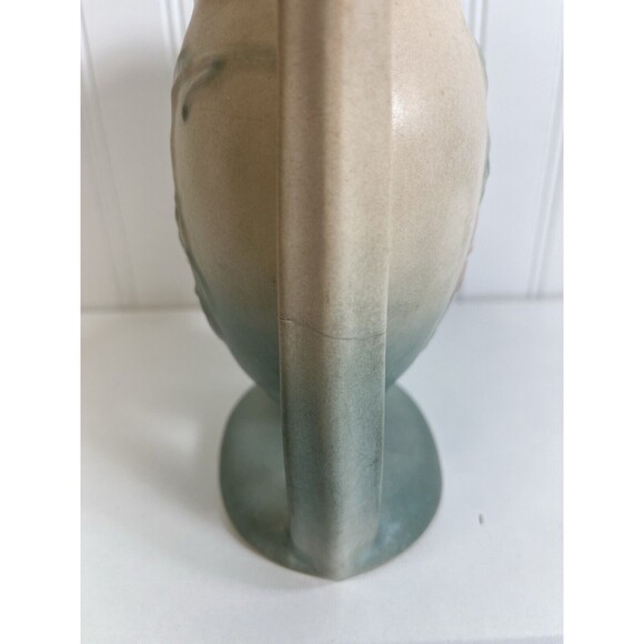 Vintage Hull pottery pink/blue Vase Dogwood wild rose 502  6  1/2  Double handle - Picture 3 of 6